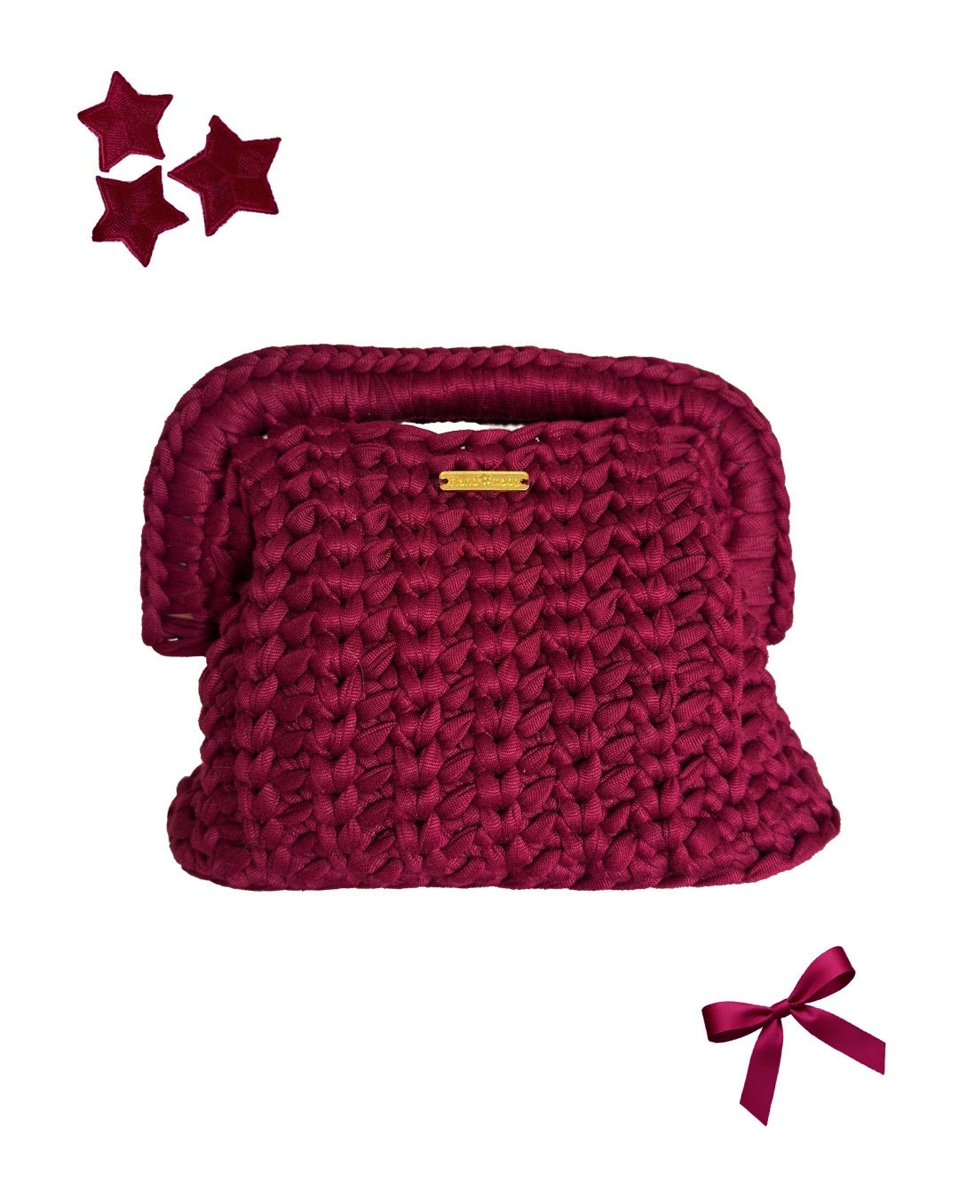 Borsa uncinetto bordeaux