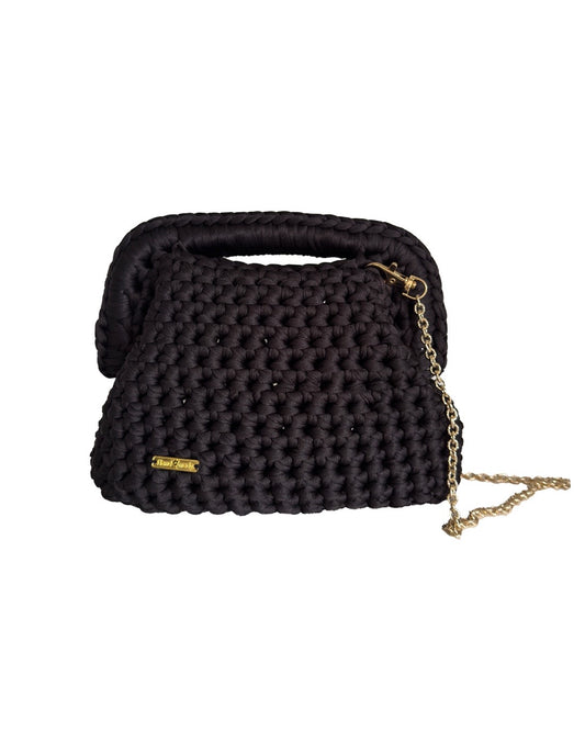 Borsa uncinetto nero