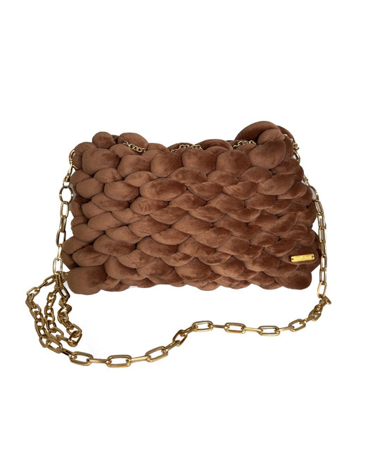 Borsa uncinetto marrone