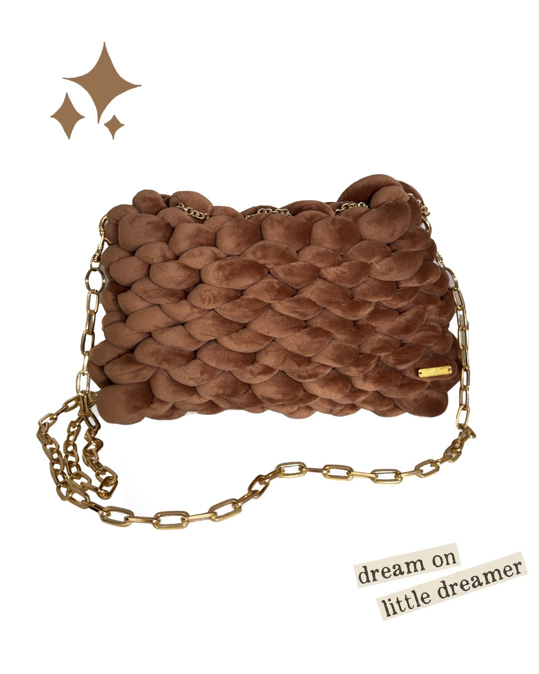 Borsa uncinetto marrone
